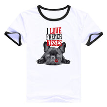 Load image into Gallery viewer, Funny pug  French Bulldog kisses Harajuku T-Shirt Women