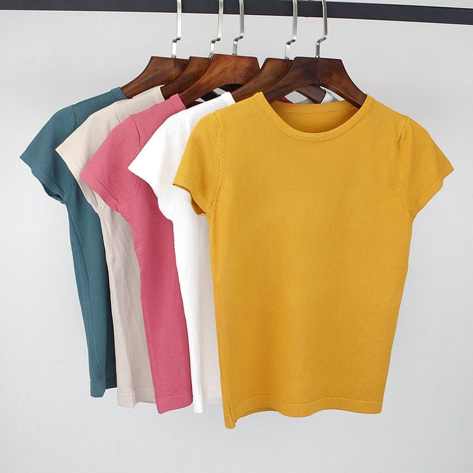 ONLYSTAR Summer Knitted Women T shirt