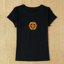 Load image into Gallery viewer, Gold Color VOGUE Print Tshirt Women Tops Summer