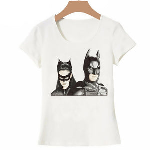 New Summer Women Tops 2019 Batman and Catwoman