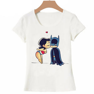 New Summer Women Tops 2019 Batman and Catwoman