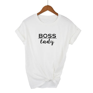 boss lady Letters Print Women tshirt Cotton