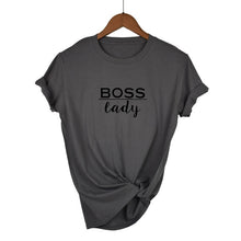 Load image into Gallery viewer, boss lady Letters Print Women tshirt Cotton