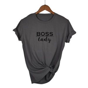 boss lady Letters Print Women tshirt Cotton