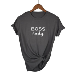 boss lady Letters Print Women tshirt Cotton