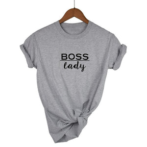 boss lady Letters Print Women tshirt Cotton