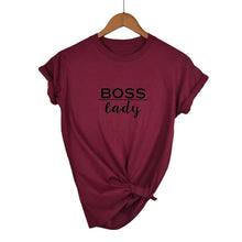 Load image into Gallery viewer, boss lady Letters Print Women tshirt Cotton