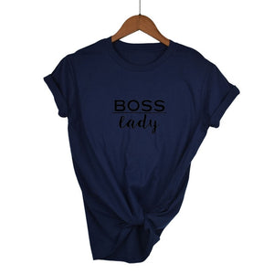 boss lady Letters Print Women tshirt Cotton