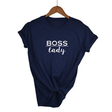 Load image into Gallery viewer, boss lady Letters Print Women tshirt Cotton