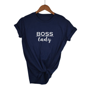 boss lady Letters Print Women tshirt Cotton