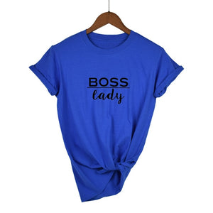 boss lady Letters Print Women tshirt Cotton