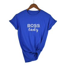 Load image into Gallery viewer, boss lady Letters Print Women tshirt Cotton