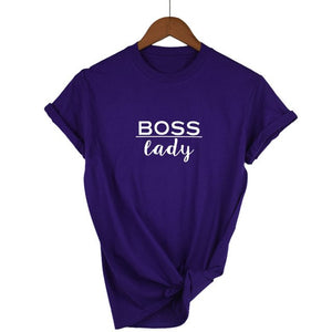 boss lady Letters Print Women tshirt Cotton