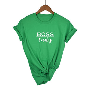 boss lady Letters Print Women tshirt Cotton