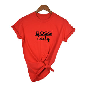 boss lady Letters Print Women tshirt Cotton