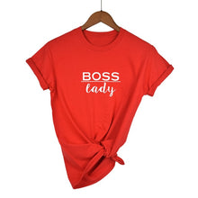 Load image into Gallery viewer, boss lady Letters Print Women tshirt Cotton