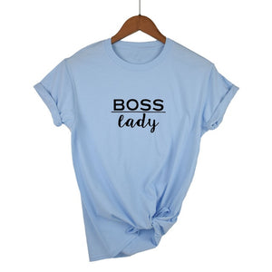 boss lady Letters Print Women tshirt Cotton