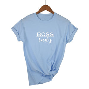 boss lady Letters Print Women tshirt Cotton