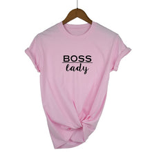 Load image into Gallery viewer, boss lady Letters Print Women tshirt Cotton