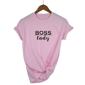 boss lady Letters Print Women tshirt Cotton