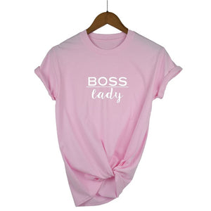 boss lady Letters Print Women tshirt Cotton