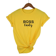 Load image into Gallery viewer, boss lady Letters Print Women tshirt Cotton