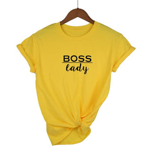 boss lady Letters Print Women tshirt Cotton