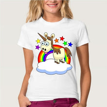 Load image into Gallery viewer, Rainbow Unicorn T Shirt Women New Short