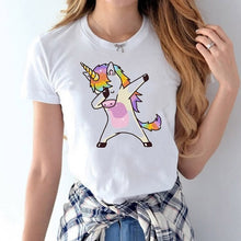 Load image into Gallery viewer, Rainbow Unicorn T Shirt Women New Short