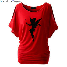 Load image into Gallery viewer, Tshirt Women Tinkerbell Fairy Silhouette Cartoon