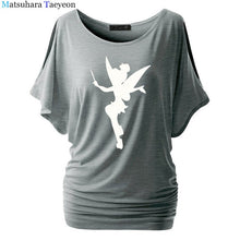 Load image into Gallery viewer, Tshirt Women Tinkerbell Fairy Silhouette Cartoon