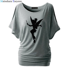 Load image into Gallery viewer, Tshirt Women Tinkerbell Fairy Silhouette Cartoon