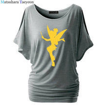 Load image into Gallery viewer, Tshirt Women Tinkerbell Fairy Silhouette Cartoon