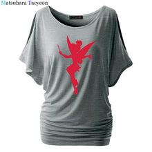 Load image into Gallery viewer, Tshirt Women Tinkerbell Fairy Silhouette Cartoon