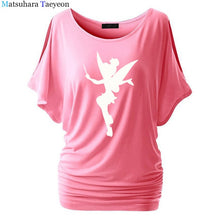 Load image into Gallery viewer, Tshirt Women Tinkerbell Fairy Silhouette Cartoon