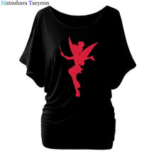 Load image into Gallery viewer, Tshirt Women Tinkerbell Fairy Silhouette Cartoon